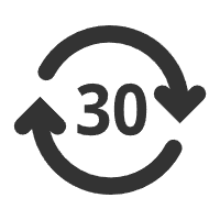 30-day return policy icon for StressCrate stress relief toys