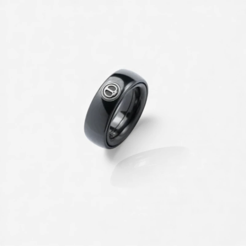 Spy Wars Fidget Ring Mechanic-I by StressCrate – zircon black premium EDC stress relief ring with deep reflective tone